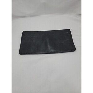 Vintage Black Leather Document Pouch 12x6.75"